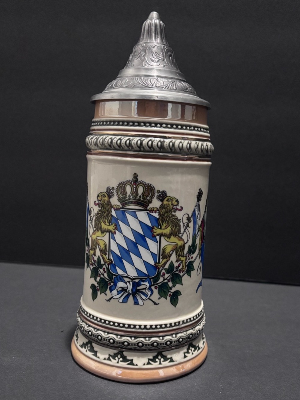 Ornate Vintage German - Passauer GmbH Bavaria - Beer Stein -  Ceramic & Pewter - Picture 4 of 8